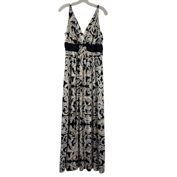 Soma Dresses & Skirts - Soma Black Beige White Floral Sleeveless Maxi Dress Women Size Large